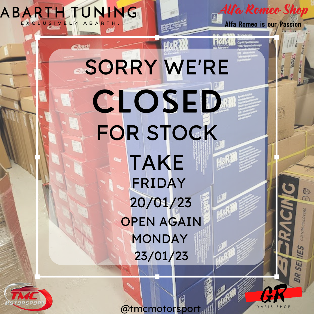 Closed for Stock Take - Friday 20/01/23