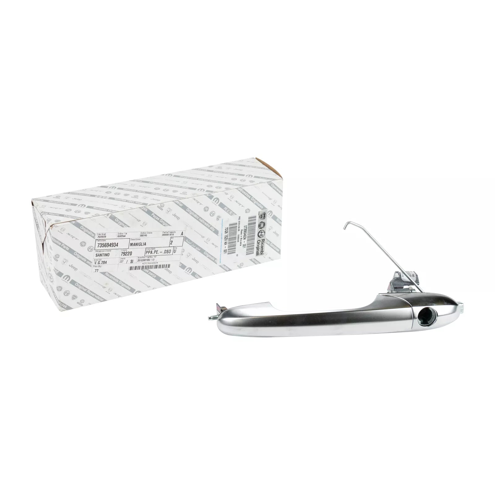 Genuine Abarth Door Handle, Satin Chrome- 500 Abarth (LHD) - Abarth Tuning