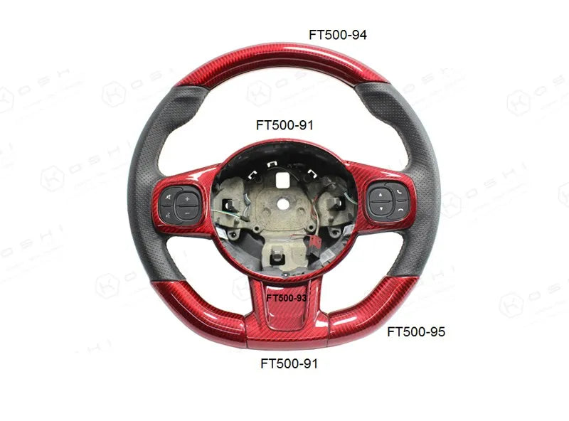 Abarth 595 Steering Wheel Trim - Carbon Fibre - Abarth Tuning
