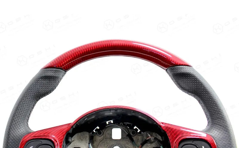 Abarth 595 2016> Upper Part Steering Wheel Cover - Carbon Fibre - Abarth Tuning