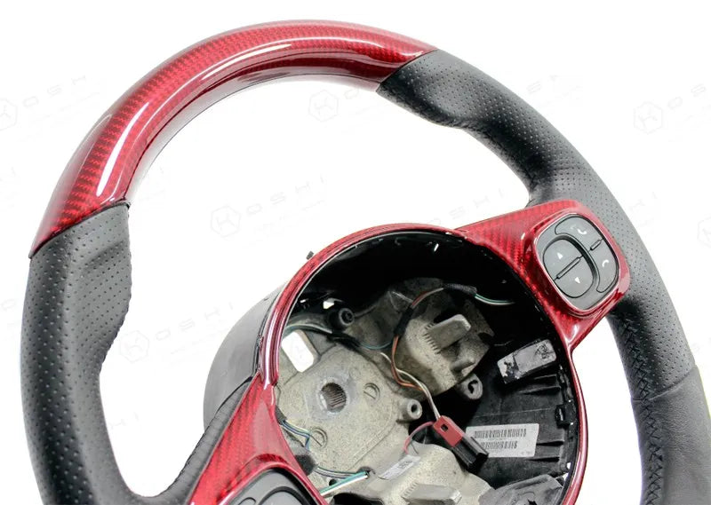 Abarth 595 2016> Upper Part Steering Wheel Cover - Carbon Fibre - Abarth Tuning