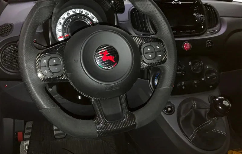 Abarth 595 Steering Wheel Trim - Carbon Fibre - Abarth Tuning