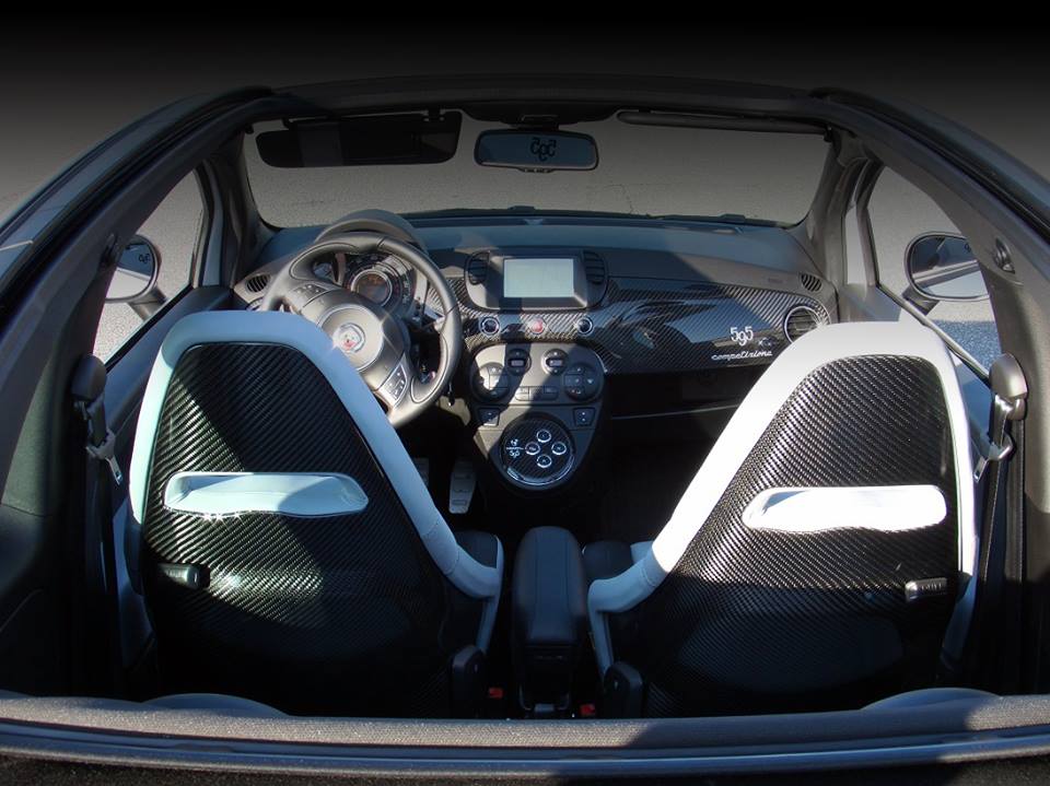 Abarth 500 / 595 / 695 Sabelt Seat Cover Shell Set - Carbon Fibre - Abarth Tuning