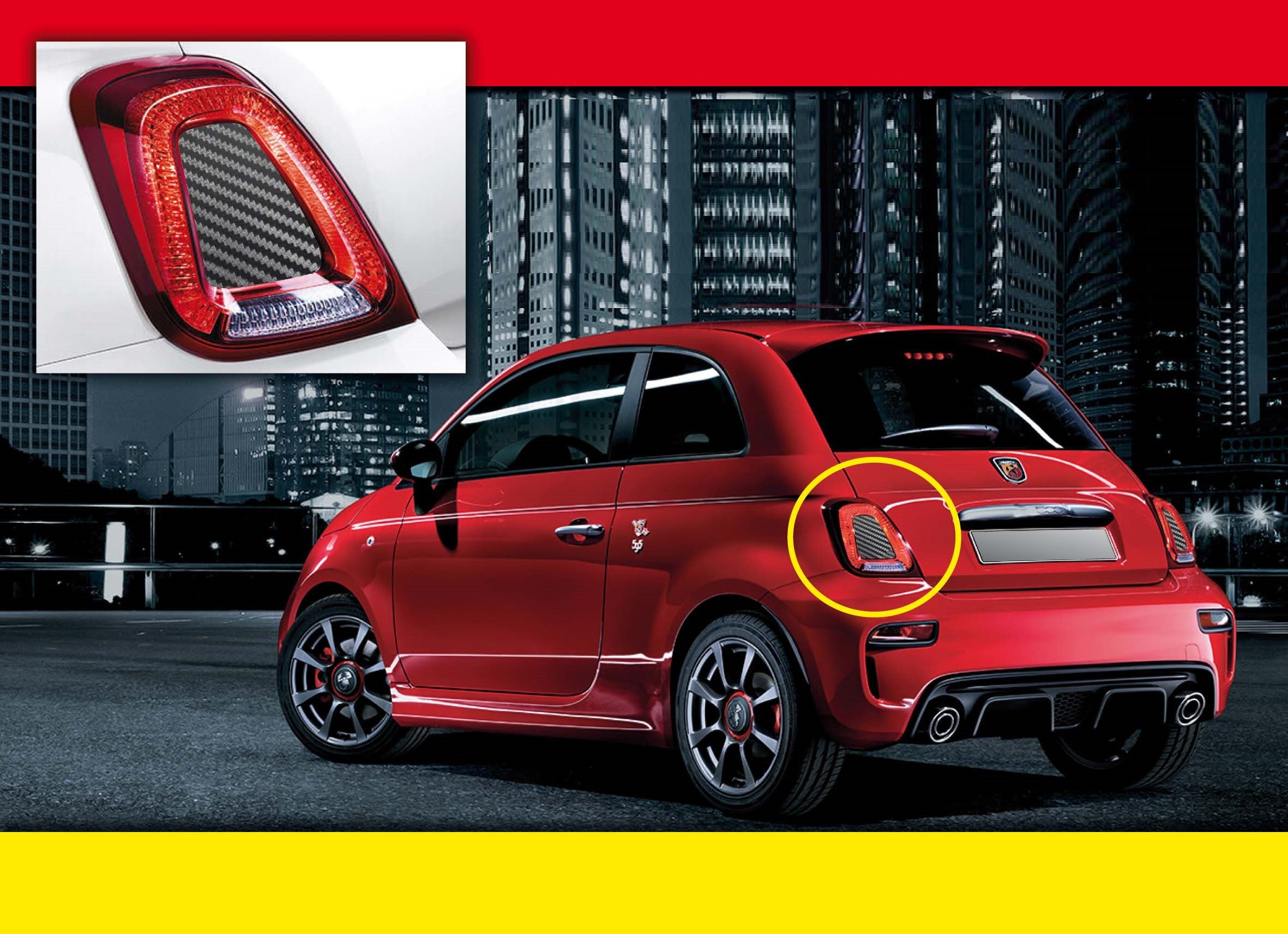 Abarth 595/695 Series 4 Cars Only Central Tail Light Trim - Pair - Abarth Tuning