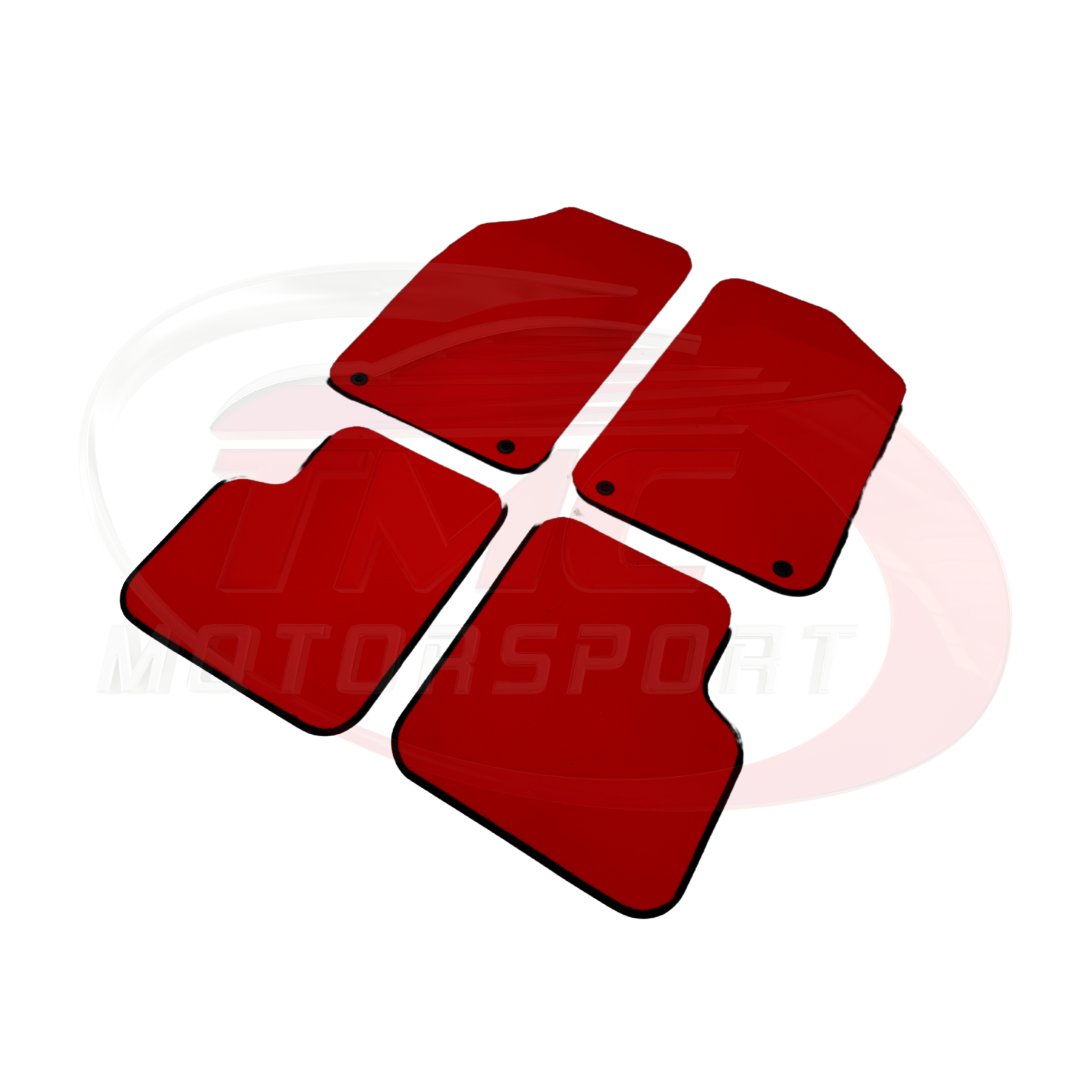 Abarth 500/595/695 Carpet Mats with Coloured Border - Right Hand Drive - Black or Red