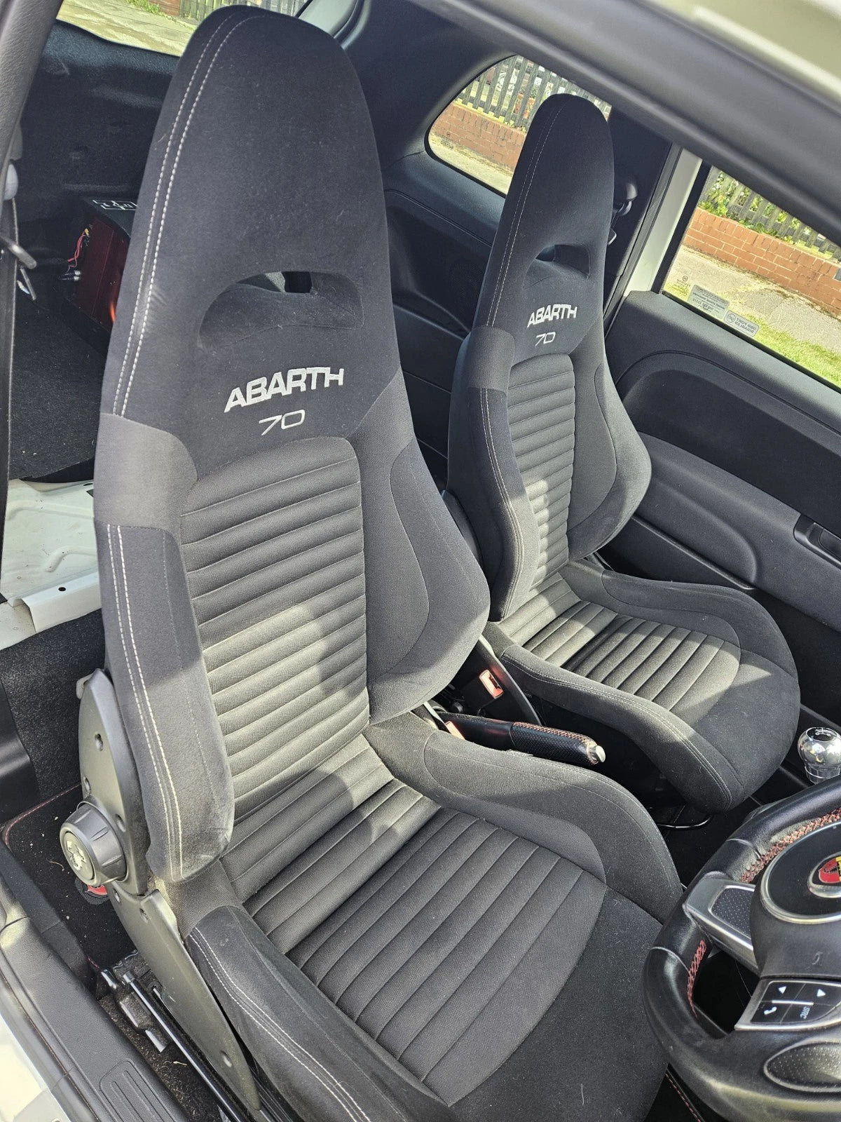 Used Genuine Abarth Sabelt 70 GT Alcantara Front Seats Only - Abarth Tuning