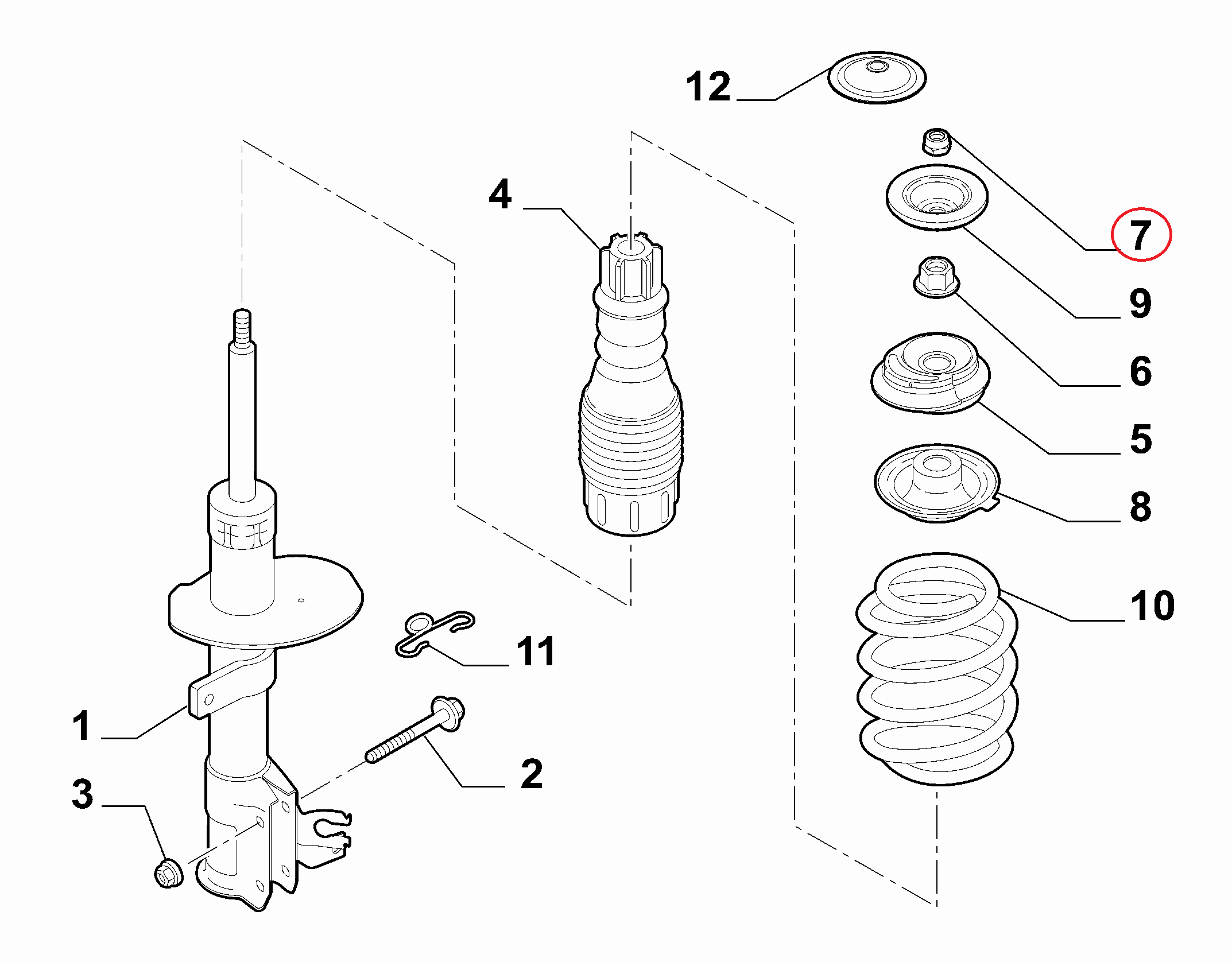 Genuine Abarth 500 / 595 / 695 Top Mounting Plate Nut, Front - Abarth Tuning
