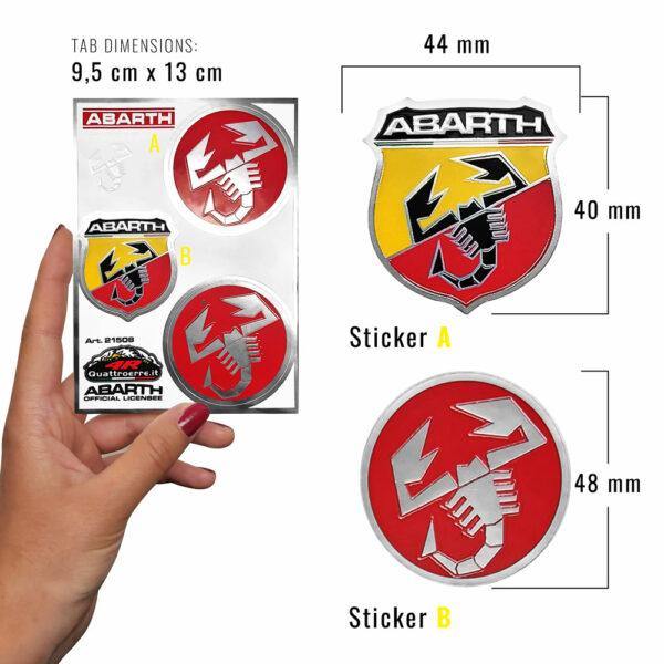 Abarth Logo & Scorpion Badge Sticker - Triple Pack