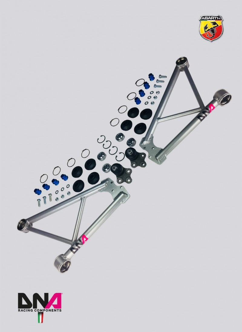 Abarth 500 USA Front Suspension Arm Kit USA - DNA RACING - Abarth Tuning