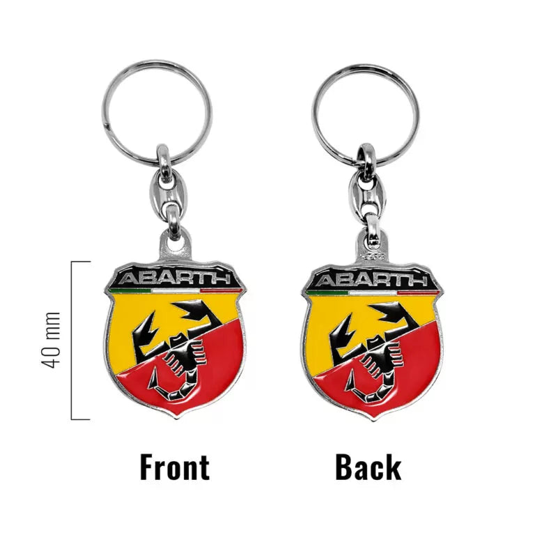 Abarth Metal Double Sided Shield Keyring - Abarth Tuning