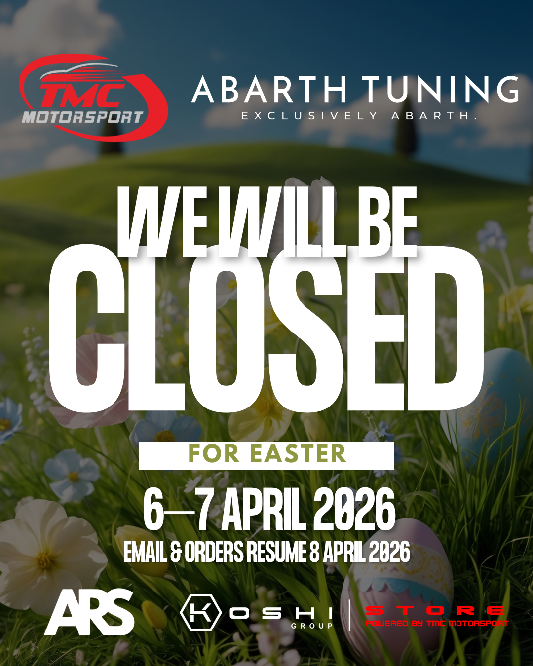 TMC Motorsport Easter Holiday Closure – April 2026