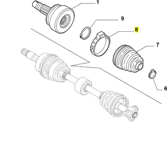 Genuine Abarth 500 Clip, Inner Drive Shaft Boot / CV Joint - Abarth Tuning