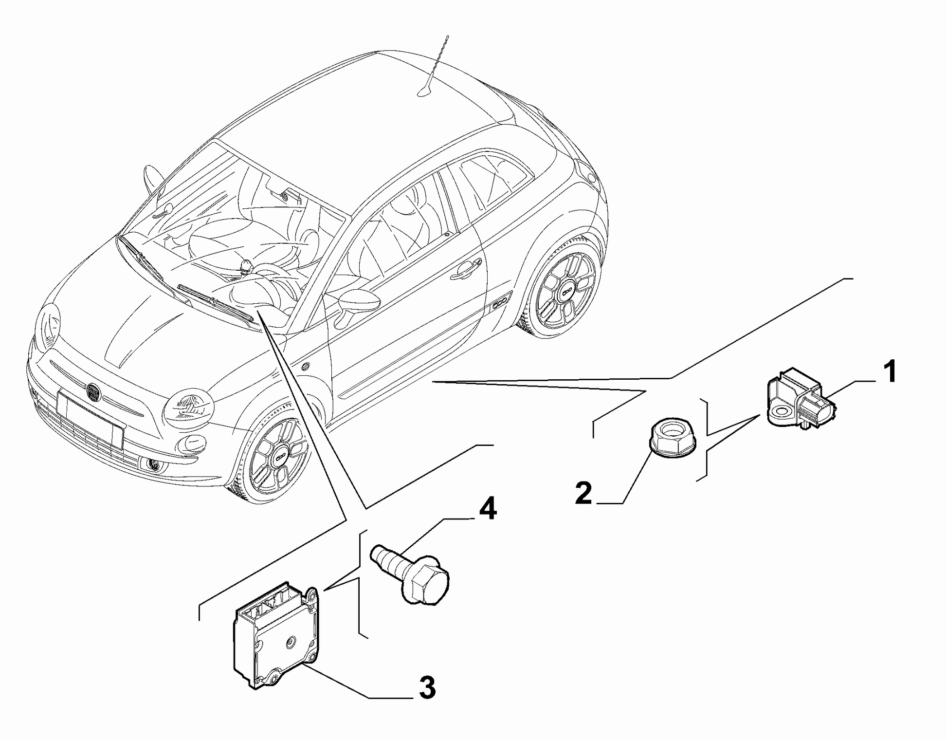 Genuine Abarth 500 / 595 / 695 Airbag Control Unit - Abarth Tuning