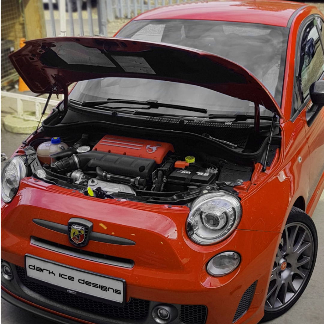 Dark Ice Designs Abarth 500 / 595 / 695 & Fiat 500 Bonnet Gas Strut Kit ...