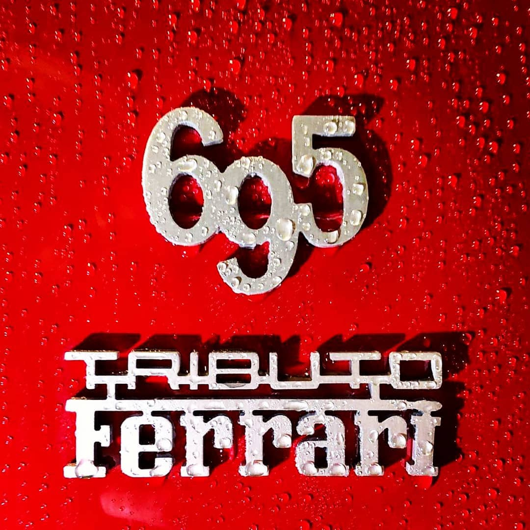 Abarth Tributo Ferrari Badge Black or Silver 8 cm x 3 cm - OLD STOCK REDUCED TO CLEAR