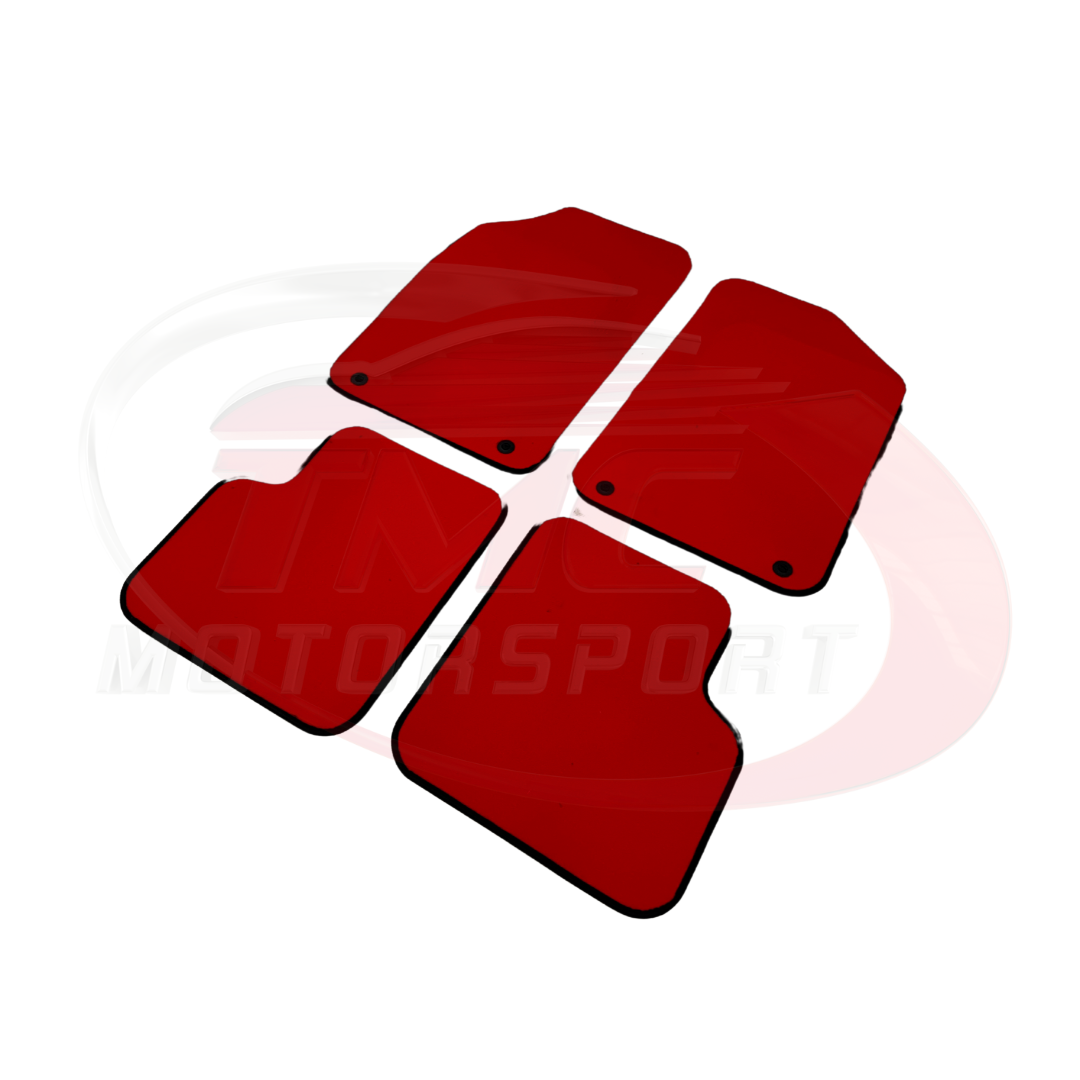 Abarth 500 / 595 / 695 Carpet Mats with Coloured Border - Right Hand Drive - Black or Red - Abarth Tuning