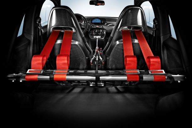 Genuine Abarth 695 Biposto Titanium Rear Harness / Roll Bar & Net Kit ...