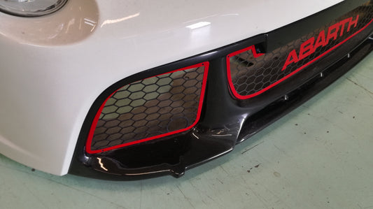 Abarth 595 Series 4 Front Bumper Mask 2016 Biposto Look with Metal Grilles - Cadamuro - Abarth Tuning