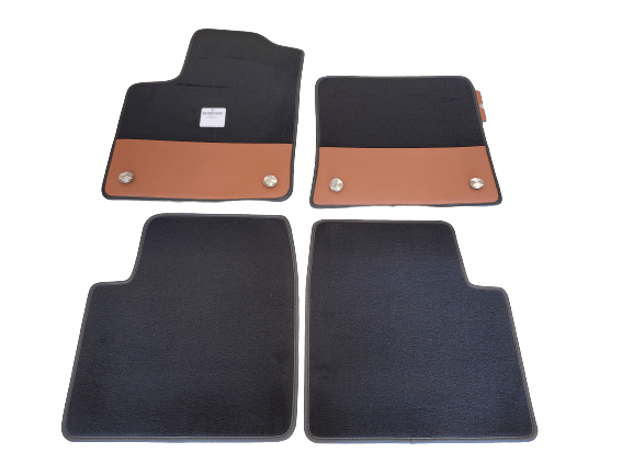 Carpet Mat Set, Brown Leather - 500 595 Abarth (MTA/AUTO) LHD - Abarth Tuning