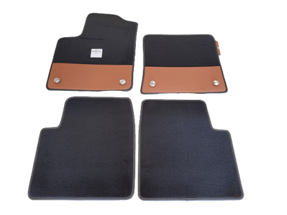 Genuine Abarth Carpet Mat Set, Brown Leather - 500 595 Abarth (MTA/AUTO) - Left Hand Drive Vehicles Only - Abarth Tuning