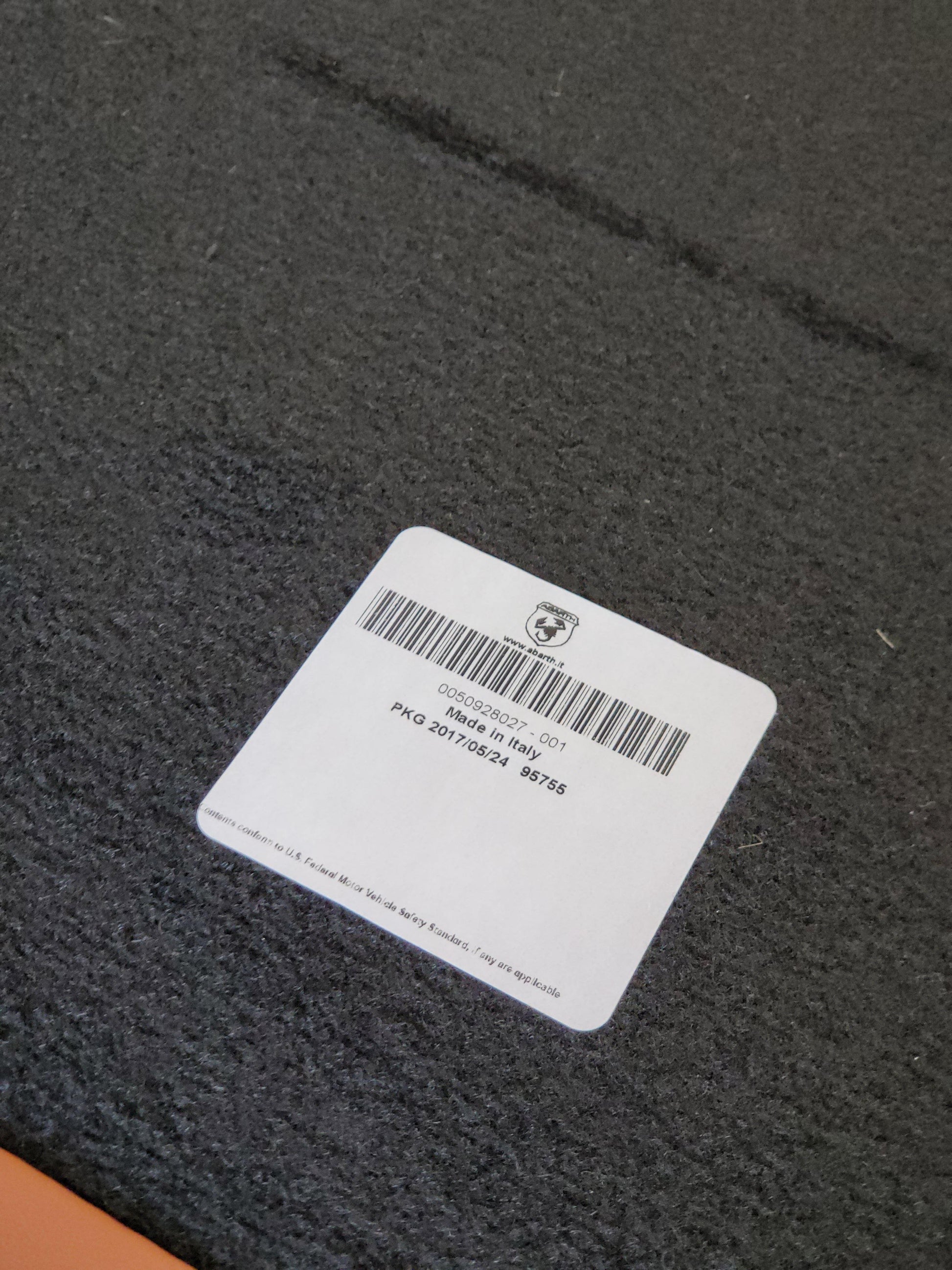 Genuine Abarth Carpet Mat Set, Brown Leather - 500 595 Abarth (MTA/AUTO) - Left Hand Drive Vehicles Only - Abarth Tuning
