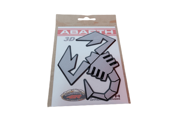 3D Scorpione Sticker Silver Sparkle Effect 120 - Abarth Tuning