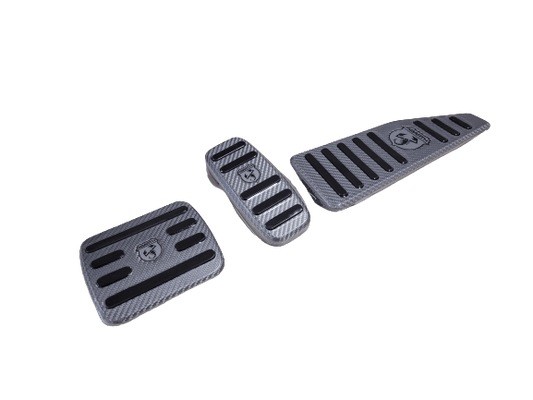Genuine Abarth Silver Carbon Alutex Pedal Set - 500 Abarth Automatic - Unboxed (LHD) - Abarth Tuning