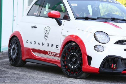 Abarth 500 / 595 / 695 70TH ANNIVERSARIO FRONT AND REAR FENDERS AND SIDE SKIRTS - Fiberglass - Cadamuro - Abarth Tuning