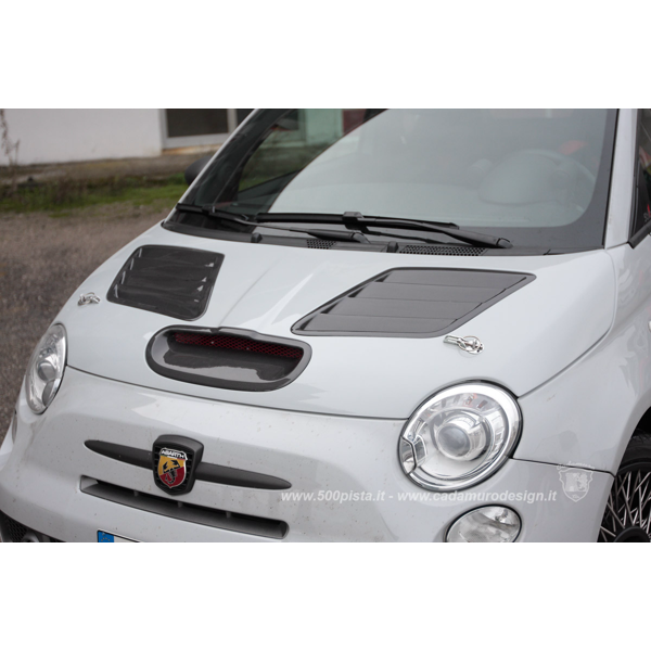 Abarth 500/595/695 Pista Bonnet with Carbon Air Intakes - Cadamuro - Abarth Tuning