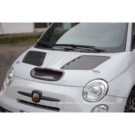 Abarth 500/595/695 Pista Bonnet with Carbon Air Intakes - Cadamuro - Abarth Tuning