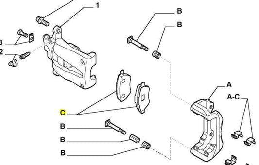 Genuine Abarth Front Brake Pads - 500 Esseesse - Abarth Tuning