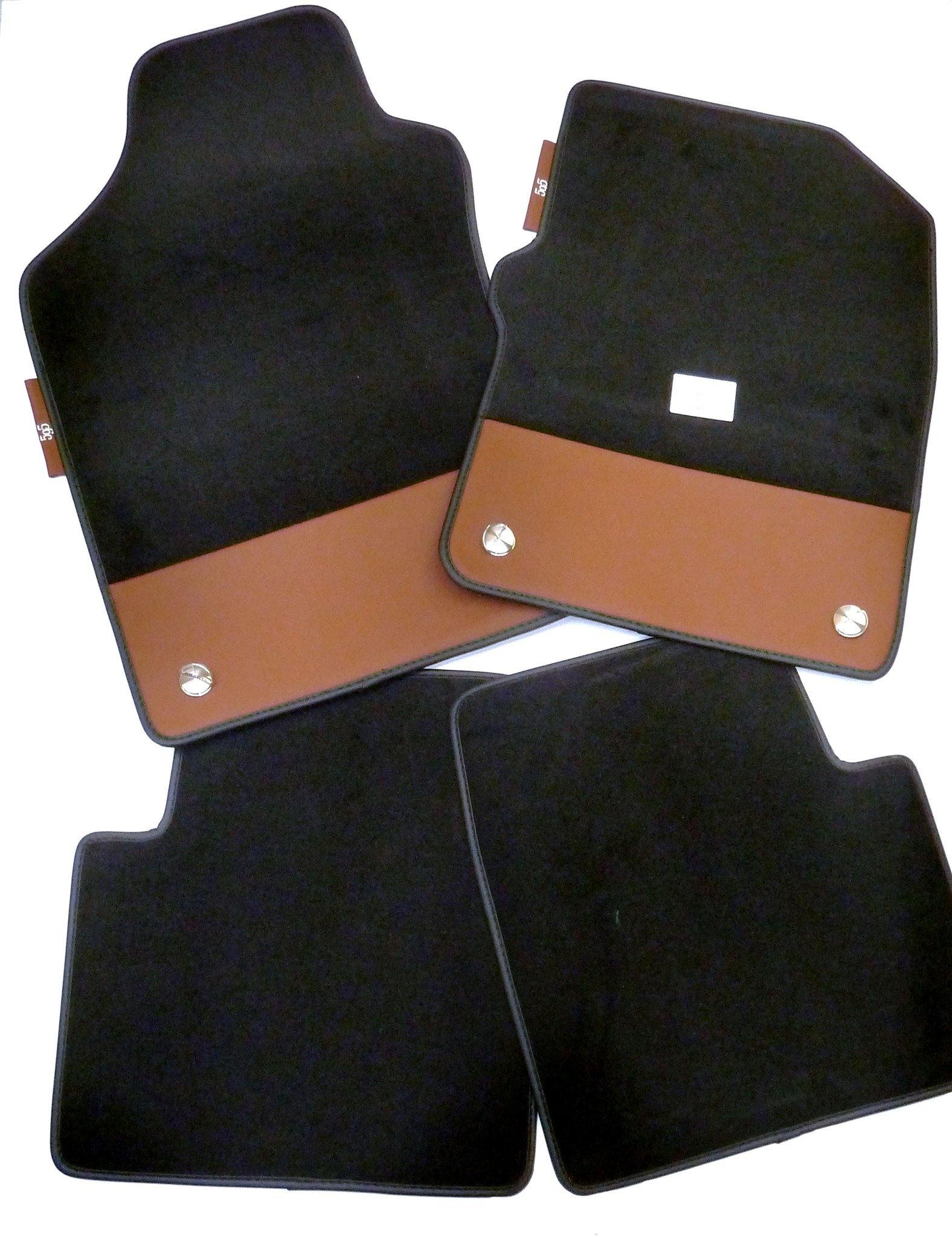 Genuine Abarth Carpet Mat Set, Brown Leather - 500 595 Abarth (Manual) - Right Hand Drive Vehicles - Abarth Tuning