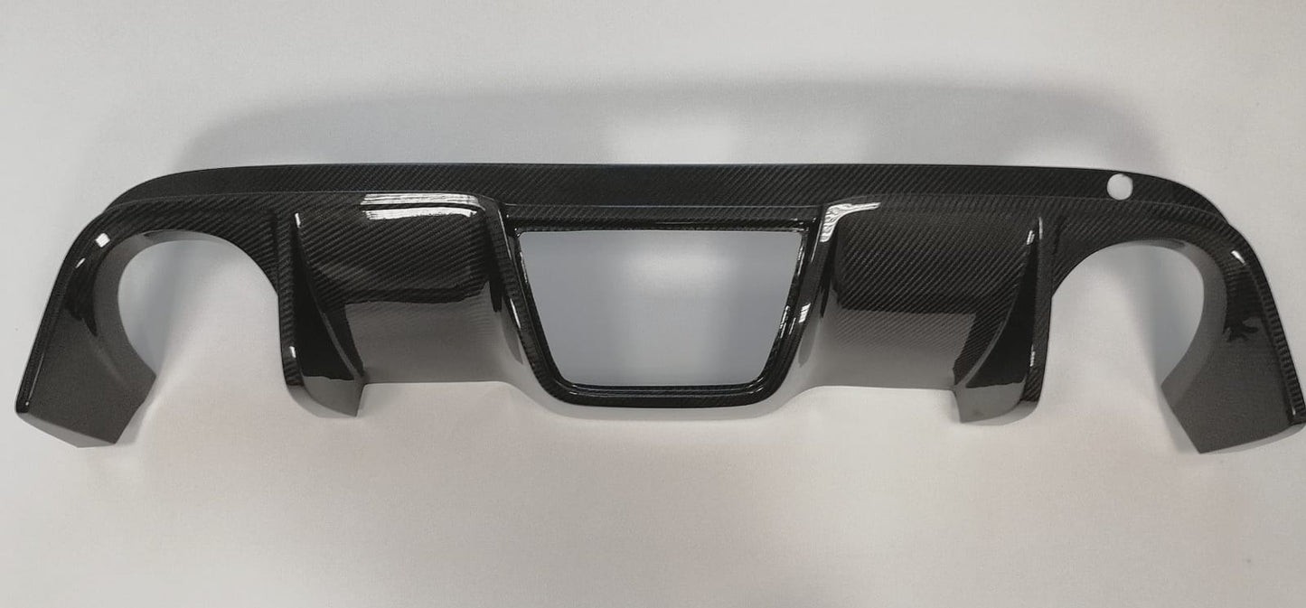 Abarth 500/595 Biposto Style Carbon Fibre Rear Diffuser + Abarth Style Grille (For Cadamuro & Original Biposto Bumper) - Cadamuro