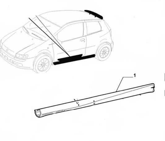 Genuine Abarth Side Skirt, Nearside - Punto Abarth - Abarth Tuning
