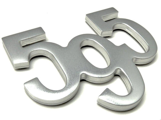 Genuine Abarth Badge "Abarth 595" - 500 Abarth - Satin Chrome - Abarth Tuning