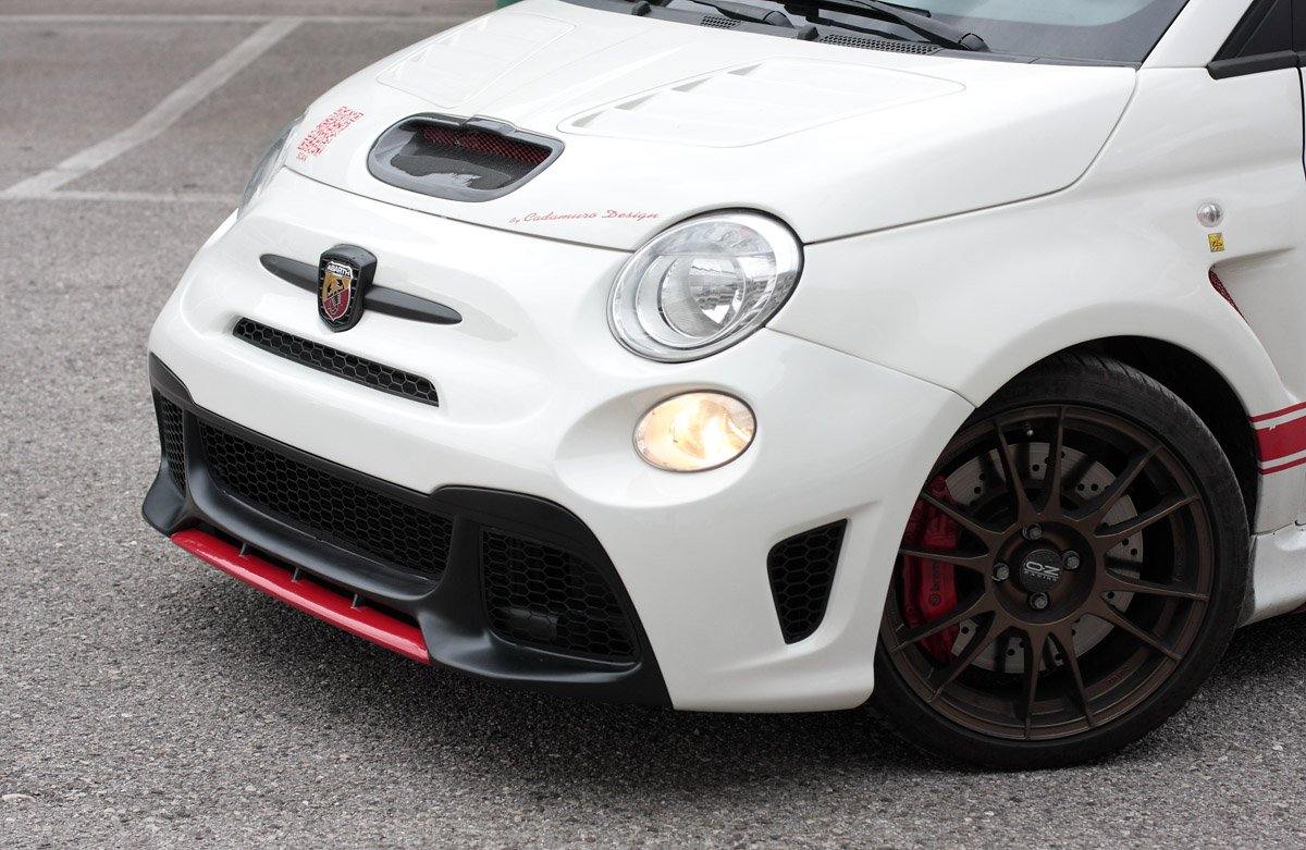 Abarth 500/595/695 Front Bumper Replica 2016 with Metal Grids + Front Spoiler Bi Posto Look + Metal Grids - Cadamuro - Abarth Tuning