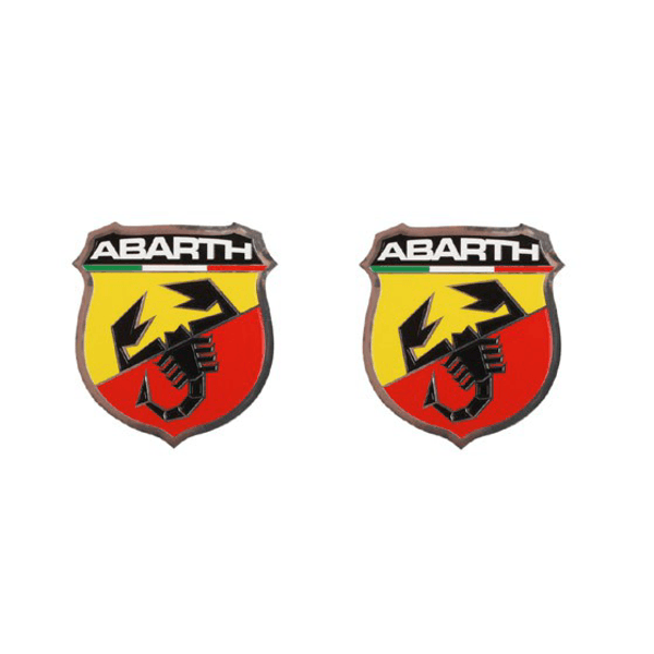 Sticker Set Abarth Scudetto 'Medio' Silver Look - Abarth Tuning