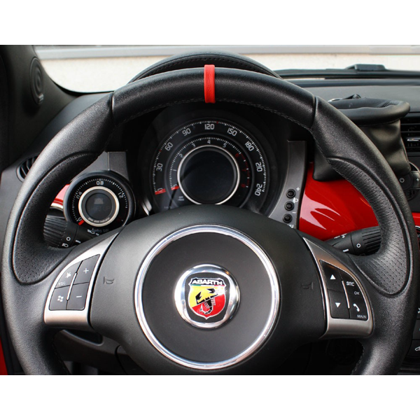 Abarth 500/595/695 Leather Top Centre Marker For Steering Wheel - Abarth Tuning