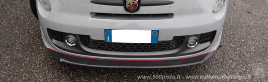 Abarth 500 Series 3 Front Bumper Mini Spoiler Carbon Fibre - Cadamuro - Abarth Tuning