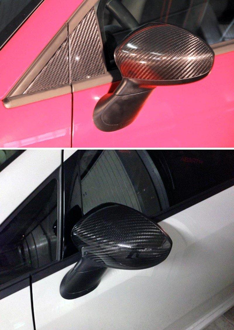 FIAT 500 Mirror Covers - Carbon Fiber - Italian Flag Design