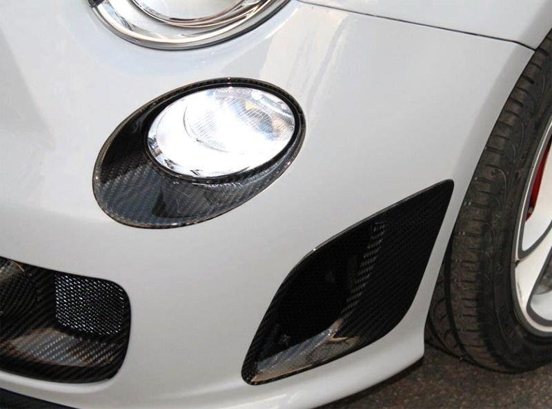 Abarth 500 Headlights Frame Cover - Carbon Fibre - Abarth Tuning