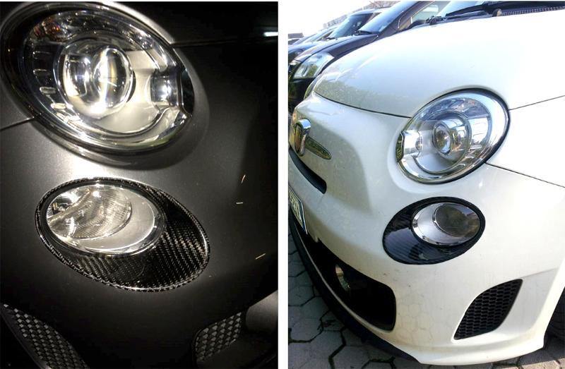 Abarth 500 Headlights Frame Cover - Carbon Fibre - Abarth Tuning