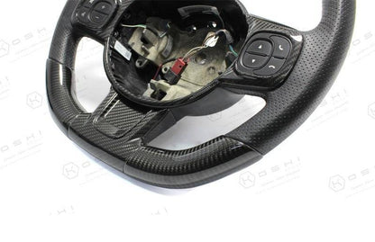 Abarth 595 2016> Frontal Decor Cover Steering Wheel - Carbon Fibre - Abarth Tuning