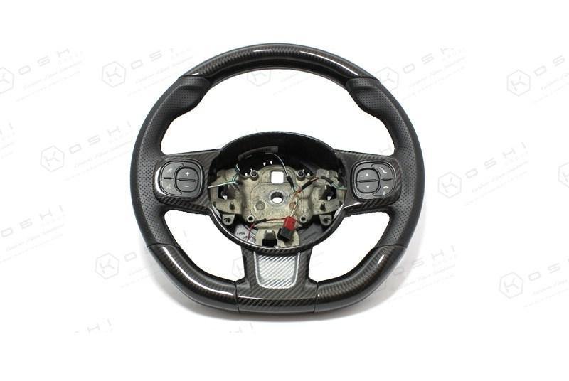 Abarth 595 2016> Upper Part Steering Wheel Cover - Carbon Fibre - Abarth Tuning