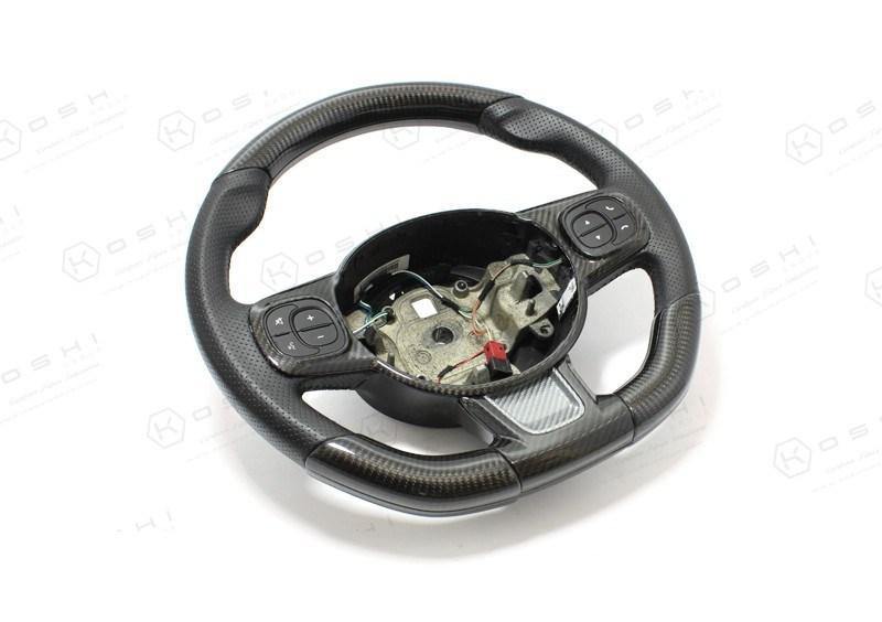 Abarth 595 2016> Upper Part Steering Wheel Cover - Carbon Fibre - Abarth Tuning