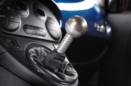 Genuine Abarth Gear Knob, 5 Speed, Silver, Carbon Fibre and Aluminium - 500 Abarth Turismo - Abarth Tuning