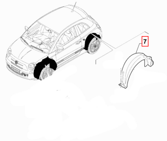 Genuine Abarth Wheel Arch Liner Rear - 500 - Abarth Tuning
