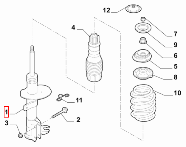 Genuine Abarth Koni FSD Shock Absorber, Front - 500 Abarth - Abarth Tuning