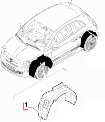 Genuine Abarth Wheel Arch Liner Front - 500 - Abarth Tuning