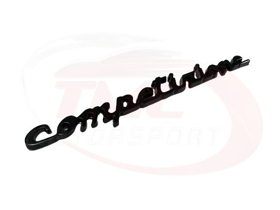 Black or Silver Competizione Badge 14cm x 1cm OLD STOCK REDUCED TO CLEAR - Abarth Tuning
